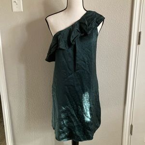Madewell | Hunter Green Silk Shift Dress